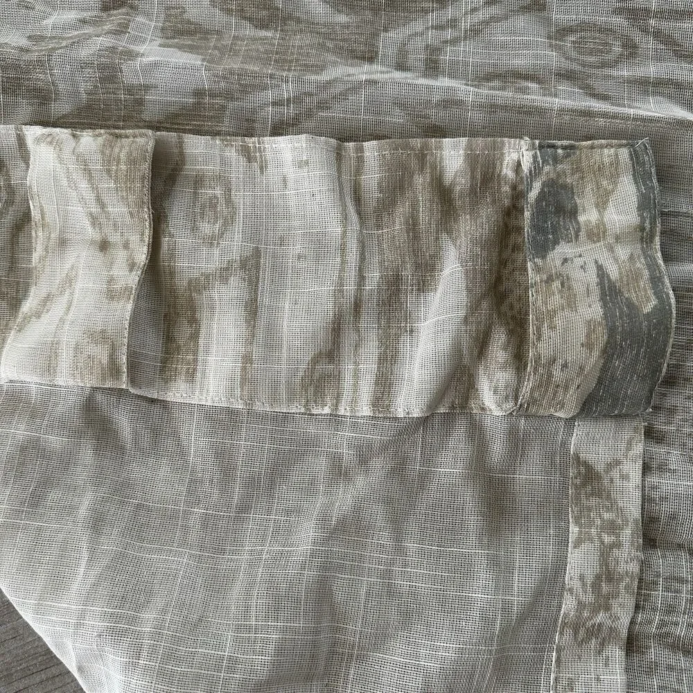 2 West Elm sheer Distressed Medallion Curtains Drapes Panels 48 x 108